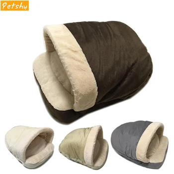 

Petshy Pet Soft Dog Cat Bed House Autumn Winter Warming Nest Mat Small Medium Dogs Sleeping Bag Kennels Comfort Warm Cats Cave