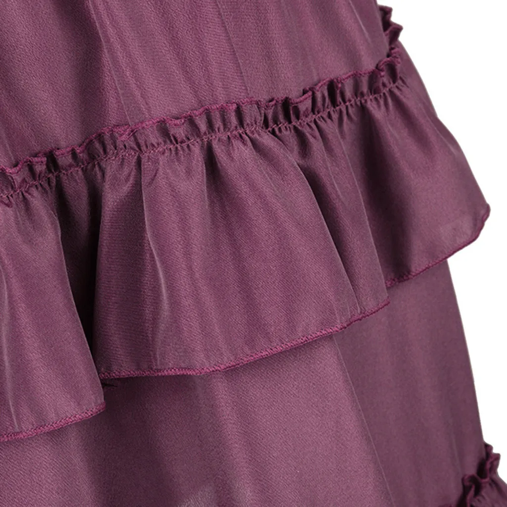 KLV весенний Летний пляж юбка женская стимпанк юбка в готическом стиле оборки Пиратская Юбка Повседневная миди юбка Уличная прямая 3,21
