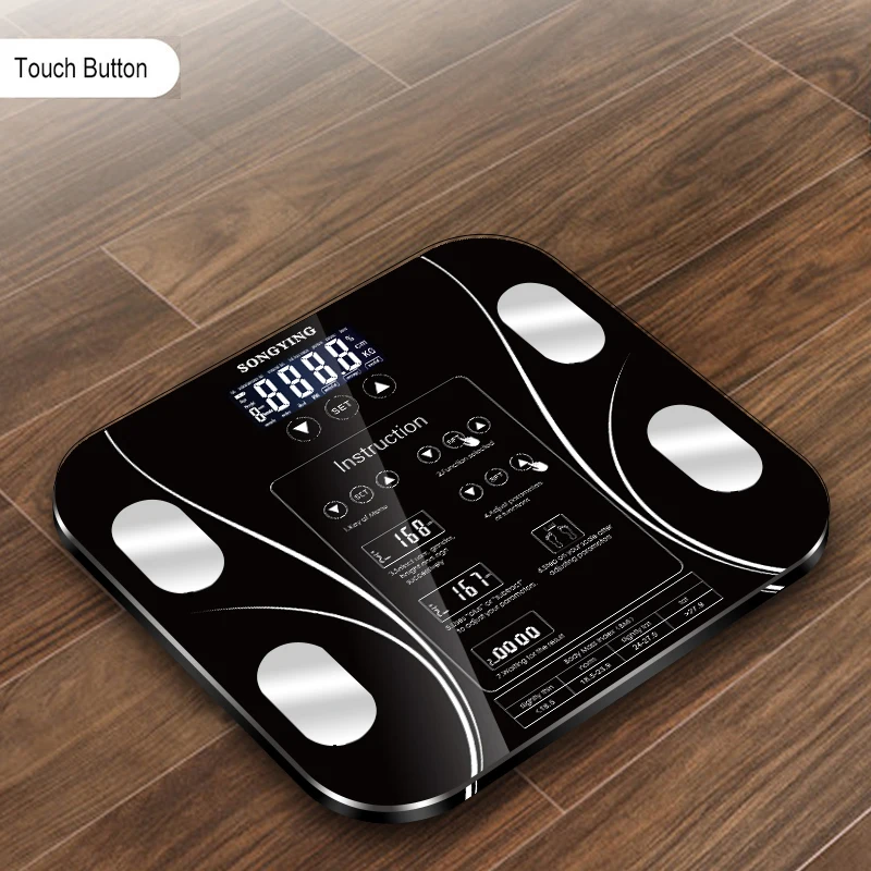 Baratos Popular 13 básculas electrónicas inteligentes del índice del cuerpo de baño grasa corporal b mi báscula Digital de peso humano mi básculas pantalla lcd del piso