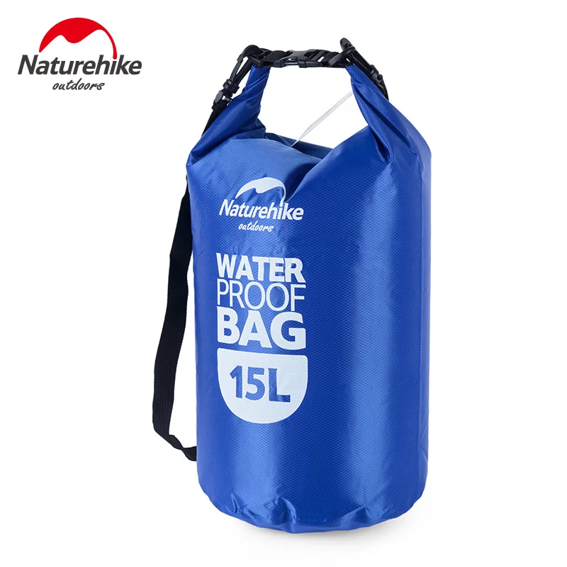 Online 15L NatureHike Tas Tahan Air Kolam Tas Tas Outdoor Melayang Arung Jeram Perahu SLR Telepon DC Tas Perjalanan Paket Orange Biru