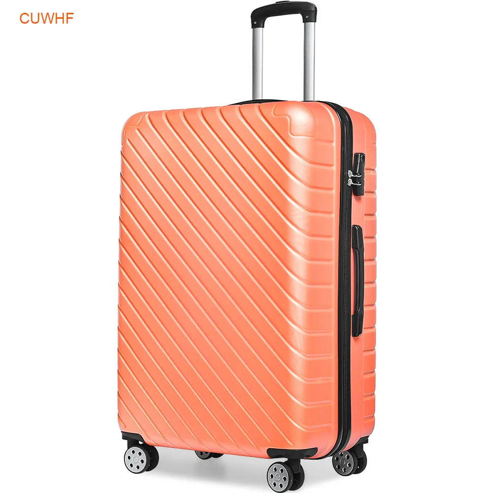 

CUWHF Universal wheel zipper lock luggage set TSA 20 24 inches spinner suitcase traveling bag on wheels