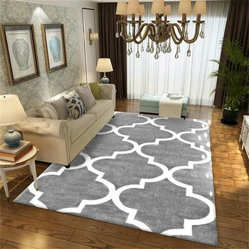 

New Modern Soft Carpets for Living Room Bedroom Rugs Grey Geometric Style Large Area Rug Home Carpet Floor Door Mat Decoartive