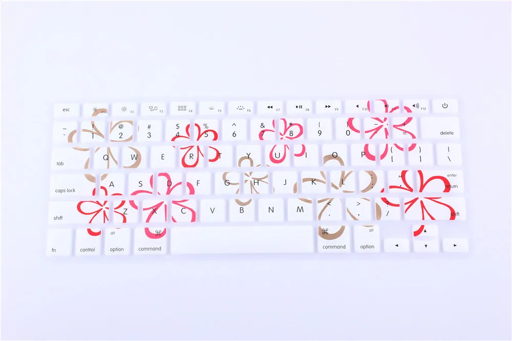 (100pcs) Flower Bloom Blossom Silicone keyboard Skin Protector Cover Guard for Apple Macbook Pro Air 13