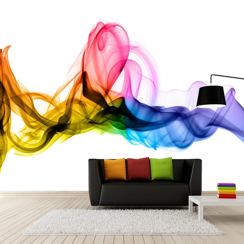 Modern Abstract Art Color Smoke Photo Mural Wallpaper Personality Creative Living Room Study Gallery Backdrop Home Decor Fresco