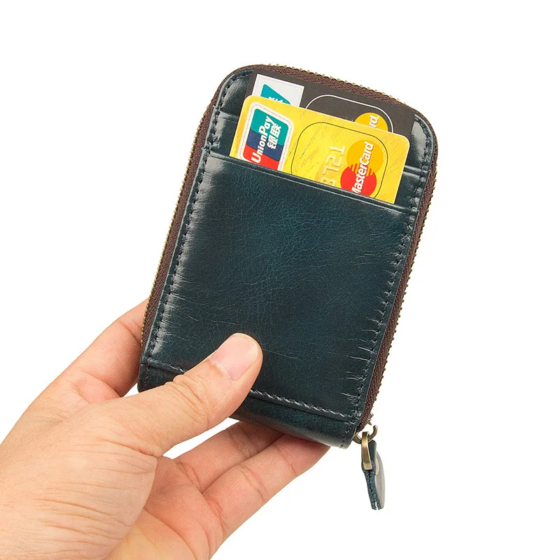 С защитой от RFID, для карт бумажник Мода кредитной карты держатель для карт из натуральной кожи Для мужчин Футляр для карт, кошелек для монет, держатель для карт 2 цвета# J8181