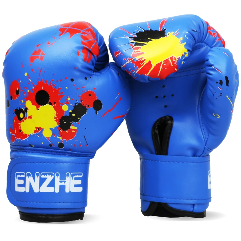 New arrived Red Blue kick boxing gloves for child teenager muay thai