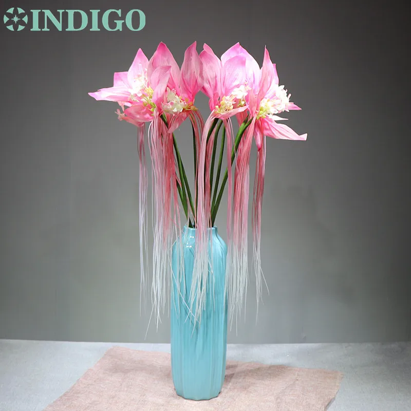 

5pcs/Lot Bat Flower Orchids Elegant Wedding Blue Flower Mediterranean Style Floral Event Party Table Flower Free Shipping