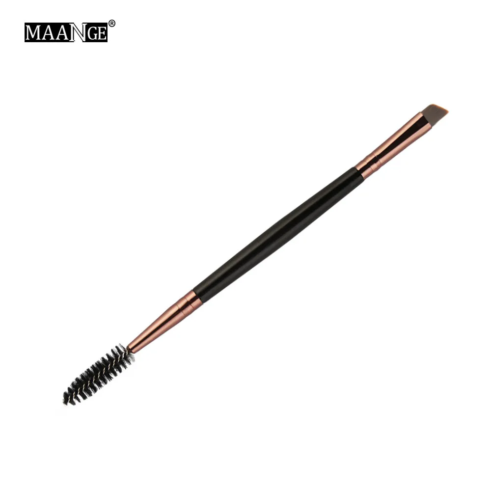 Цвет: желтый MSQ кисть Duo Brow Кисть для макияжа с деревянной ручкой двухсторонняя плоская угловая кисть для бровей Z4 - Handle Color: Цвет: желтый