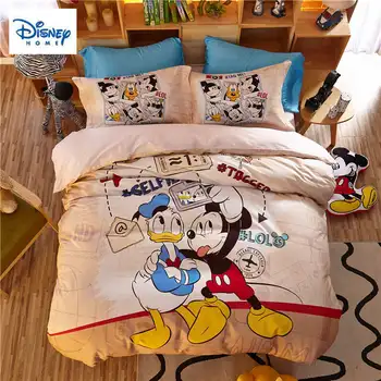 

Mickey and Donald bedding set queen size comforter duvet covers for kids bedroom decor twin bed sheets cotton bedspread 3-5 pcs