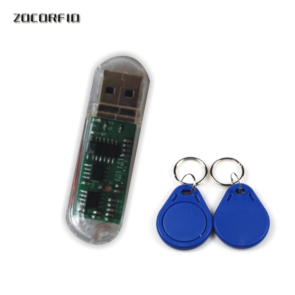 

USB no drive MINI125KHZ EM4305 Card Writer /RFID copier/Duplicator +5 pcs EM4305 cards+English software