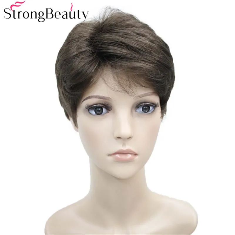

Strong Beauty Short Synthetic Body Wave Wigs Heat Resistant Full Men's Wig