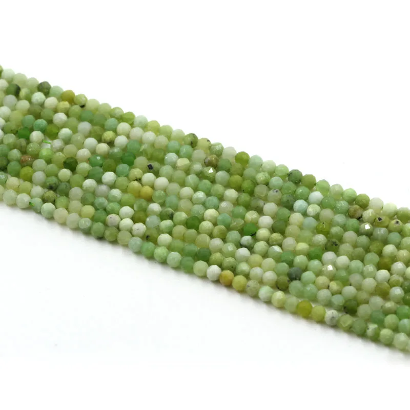 

Small Beads Natural Stone Beads Green Grass Turquoise2 3mm Section Loose Beads for Jewelry Making Necklace DIY Bracelet