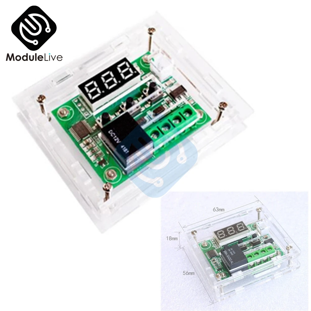 DC 12 В W1209 светодиодный цифровой термостат контроль температуры термометр термо контроль Лер модуль переключателя NTC датчик прозрачный чехол коробка
