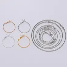 10 sztuk/partia złoty okrągły kolczyk Hoop haki do tworzenia biżuterii znalezienie Diy kolczyki akcesoria akcesoria