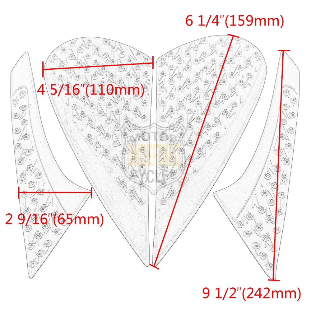 Для Kawasaki Z Z125 Z650 Z750 Z900 Z1000 универсальный резиновый бак мотоцикла тяговые накладки наклейка боковая колено ручка протектор Наклейка
