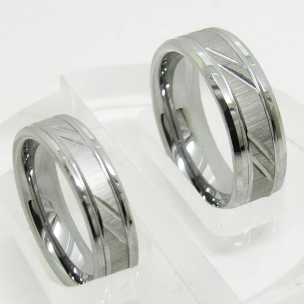 New Fashion Wedding Rings Silvevr Color Craved Pattern Tungsten Carbide Rings Women's Wedding Anniversary Engagement Rings