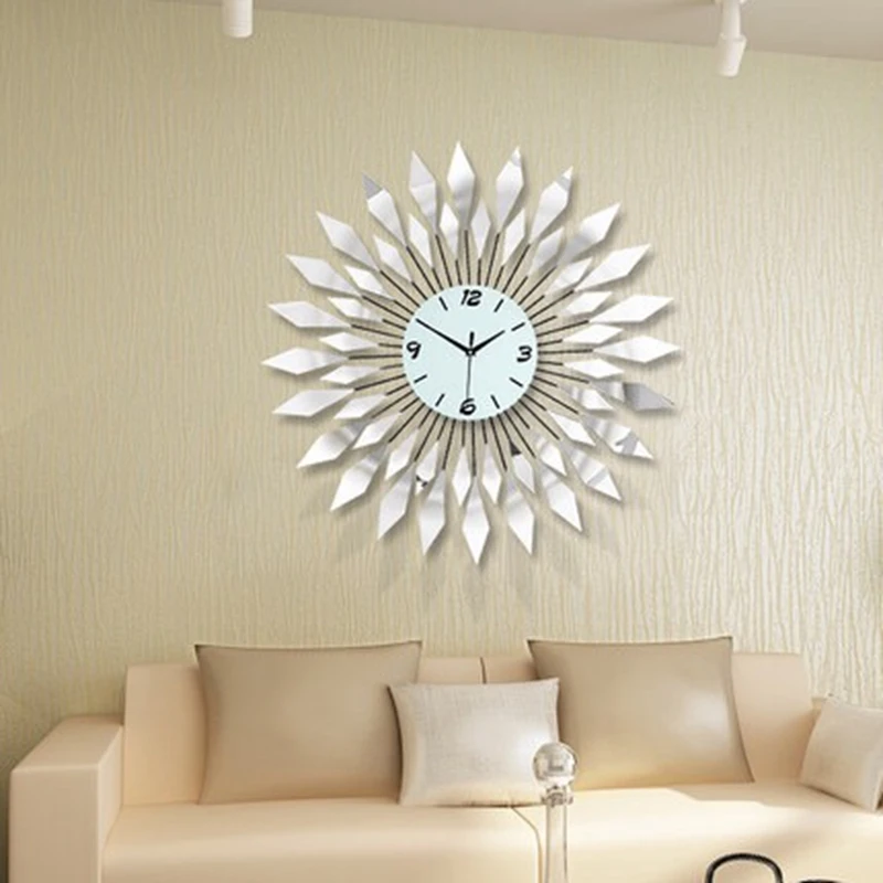 

3D Wall Clock Modern Design Living Room Acrylic Mirror Decorative Wall Watches Non Ticking Wall Art Home Decor Silent Clock 68cm