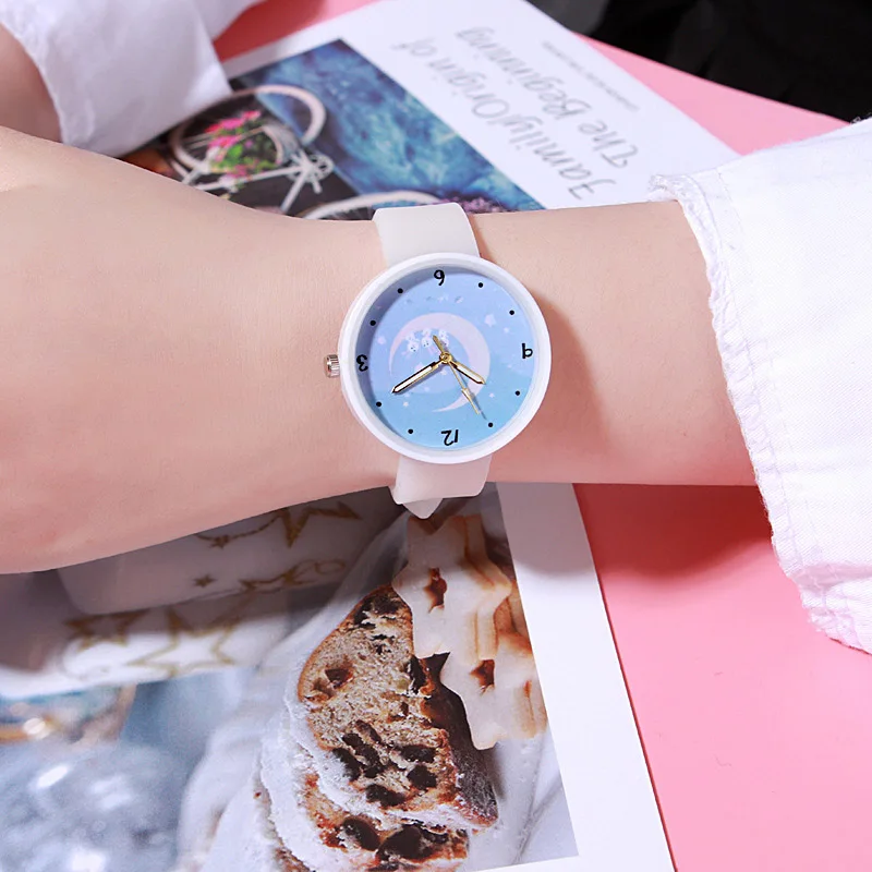 Оптовая Продажа Часы кварцевые для женщин детей креативный светящийся силиконовый бренд влюбленных романтические подарки часы Relogio Feminino
