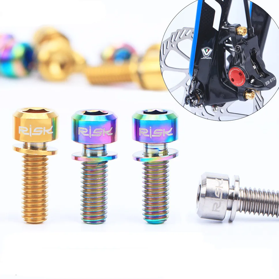 4pcs M6x18mm Disc Brake Bolt Clamp Titanium Alloy Screw mountain bike