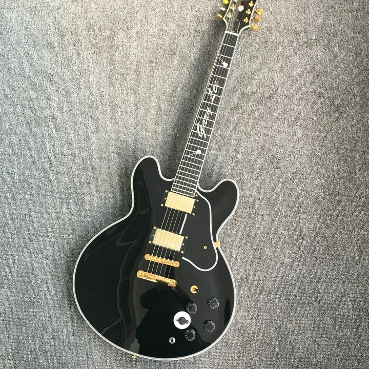 

FREE SHIPPING jazz electric guitar 2018 new LP CUSTOM es 335 electric GUITAR+black color+jazz GUITAR IN CHINA