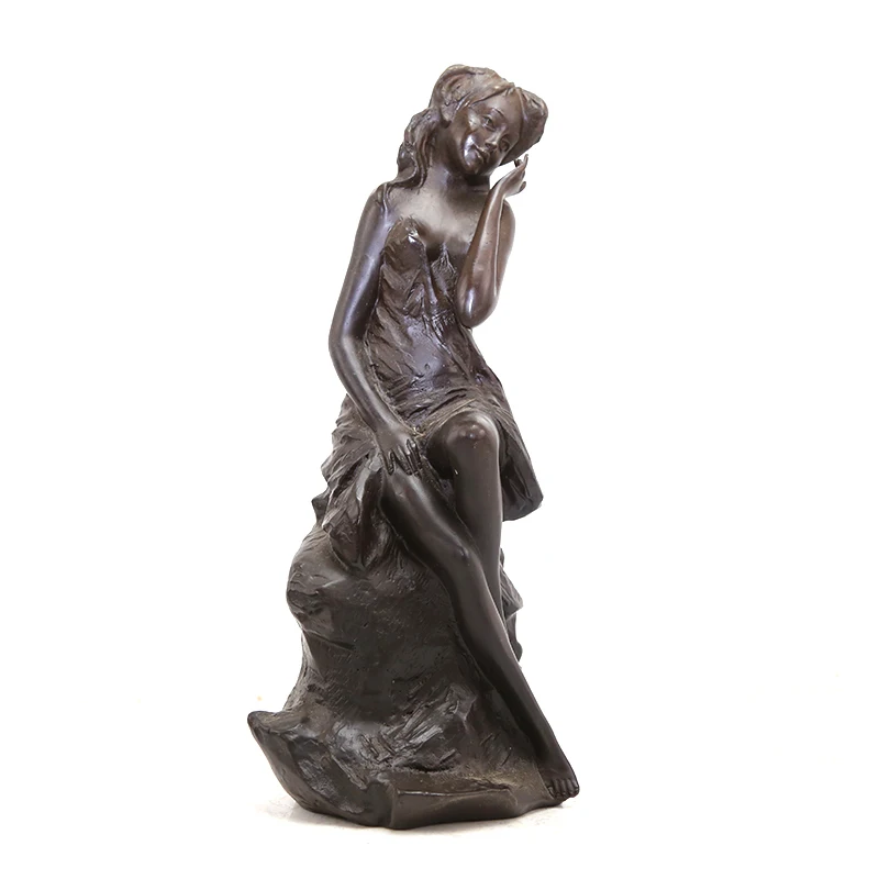 

H14.5" Bronze sexy woman figure nude adult figurines for sale
