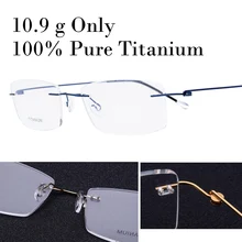 10.9 г только реальные Титан Оправы рецепта Очки Рамки Для женщин глаз Очки Близорукость Оптические oculos-де-грау Gafas Новые