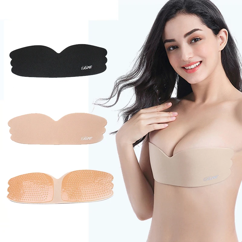 

1pc Women Silicone Push Up women's underwear Invisible Bra Self Adhesive Strapless Bandage Blackless Solid Bra ladies underwear
