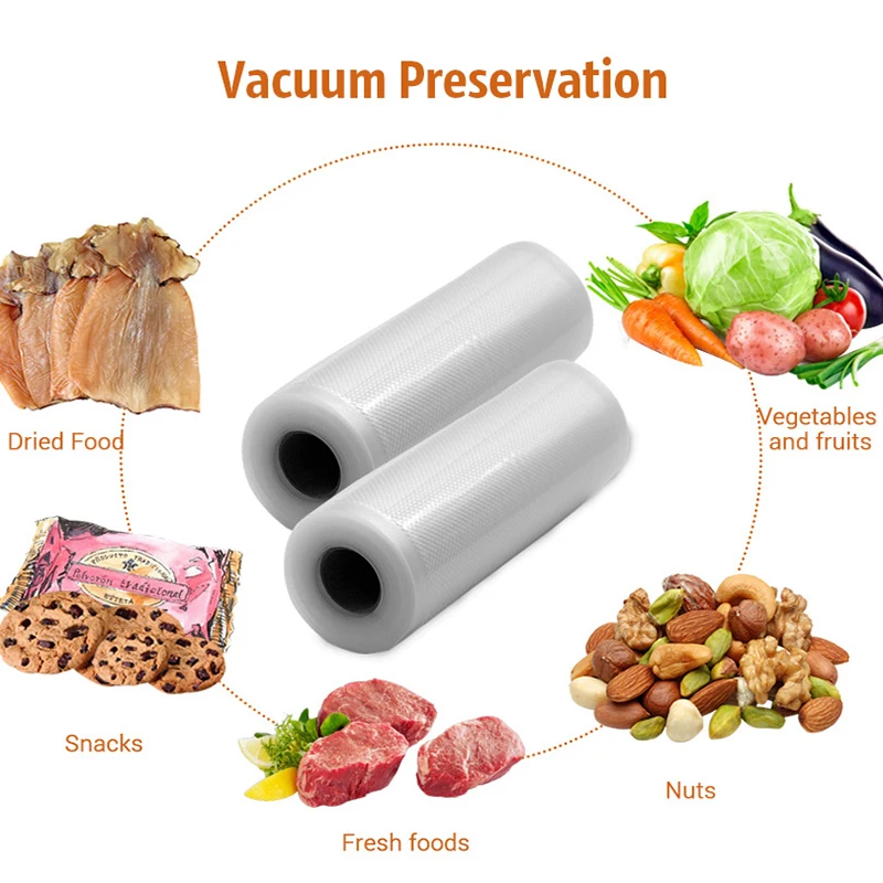 Кухонная пищевая вакуумная сумка сумки для хранения для вакуумного упаковщика пищи свежего длительного хранения 12+ 15+ 20+ 25+ 28 см* 500 см