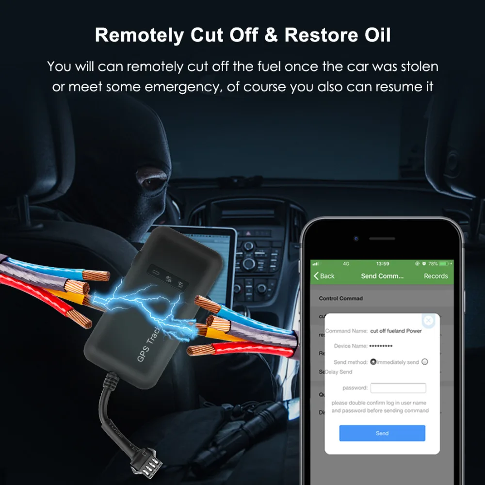 Localizador GPS para coche Mini GPS para cortar combustible TK110 GT02A GSM rastreador GPS para coche 12-36 V aplicación gratuita de seguimiento en tiempo real de Google Maps Localizador GPS para coche Mini GPS para cortar combustible TK110 GT02A GSM rastreador GPS para coche 12-36 V aplicación gratuita de seguimiento en tiempo real de Google Maps