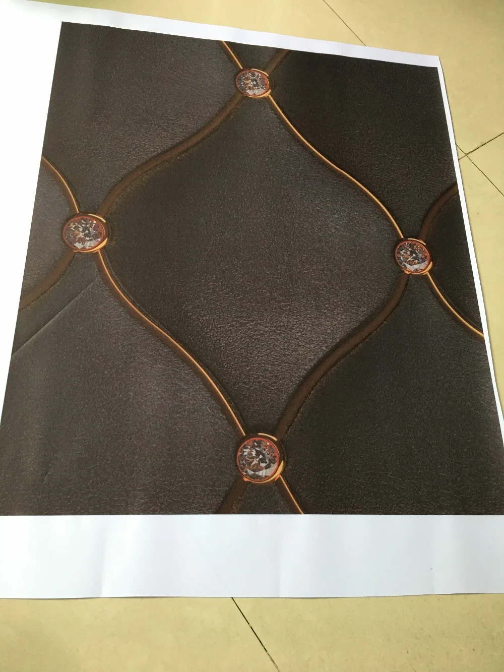 Custom 3D murals,Black Buttoned luxury leather pattern with diamonds and gemstones ,living room sofa TV wall bedroom wall paper Custom 3D murals,Black Buttoned luxury leather pattern with diamonds and gemstones ,living room sofa TV wall bedroom wall paper