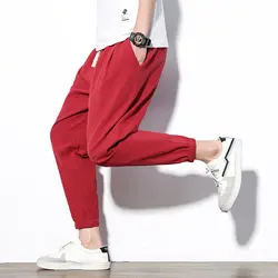 5XL Хлопок Белье Бегунов 2019 новый хип хоп брюки для девочек для мужчин Талия на резинке свободные Маленькие ноги пот мотобрюки тренажерны