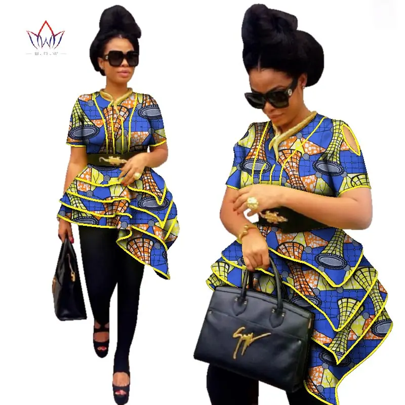 BRW Africa Style Women Modern Fashions Womens Tops Dashiki African Print Tops Shirt Plus Size M-6XL Women Clothing WY2576