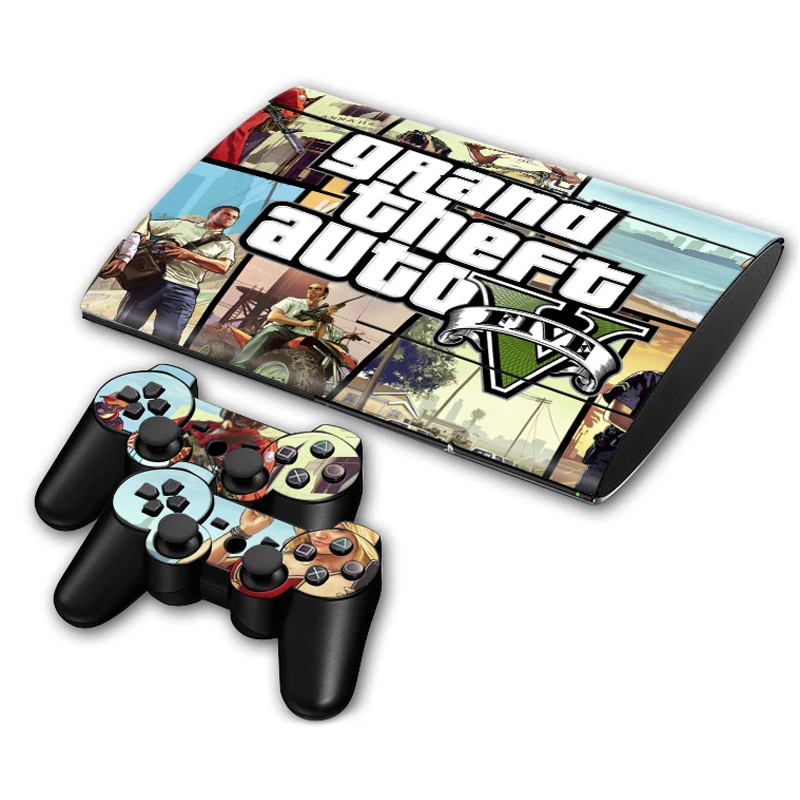 Grand Theft Auto V GTA 5 кожи Стикеры наклейка для PS3 тонкий 4000 Игровые приставки 3 консоли и контроллеры для PS3 наклеиваемые скины винил