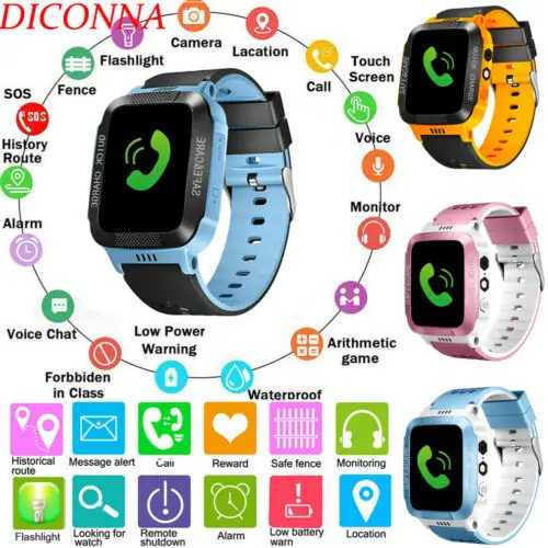 

Anti-lost Kids Safe GPS Tracker SOS Call GSM Phone Smart Watch For IOS Android