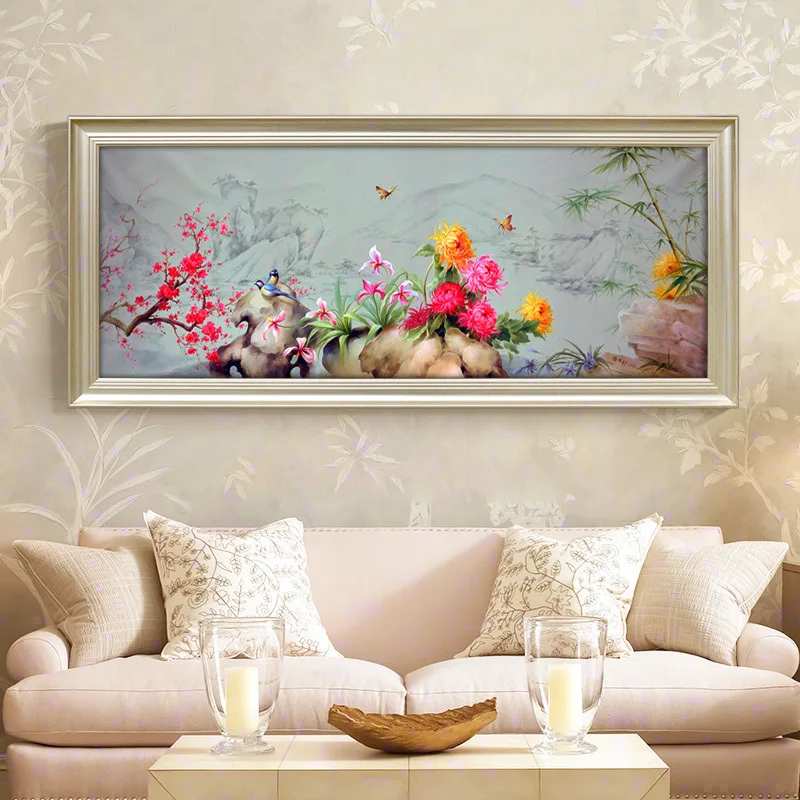 

QIANZEHUI,Diamond Embroidery,Full Round Diamond Plum,orchid,bamboo chrysanthemum 5D Diamond painting cross stitch,needlework