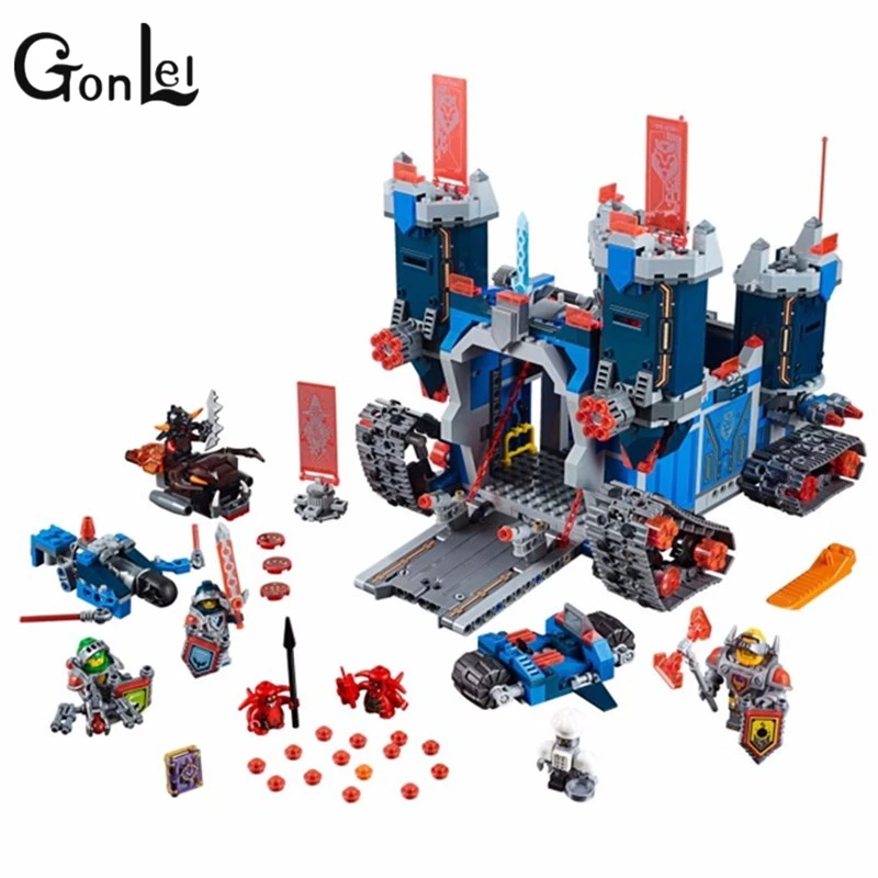 

GonLeI New Model 1240 Pcs Nexus Knights The Fortrex Castle Building Block Clay Aaron Fox Axl Compatible Bricks Toy For Children
