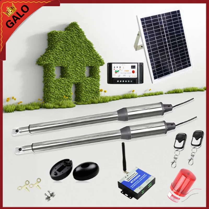 

GALO DC24V 200kg per leaf dual solar system automatic electrical swing gate door opener motor(no battery & controllers included)