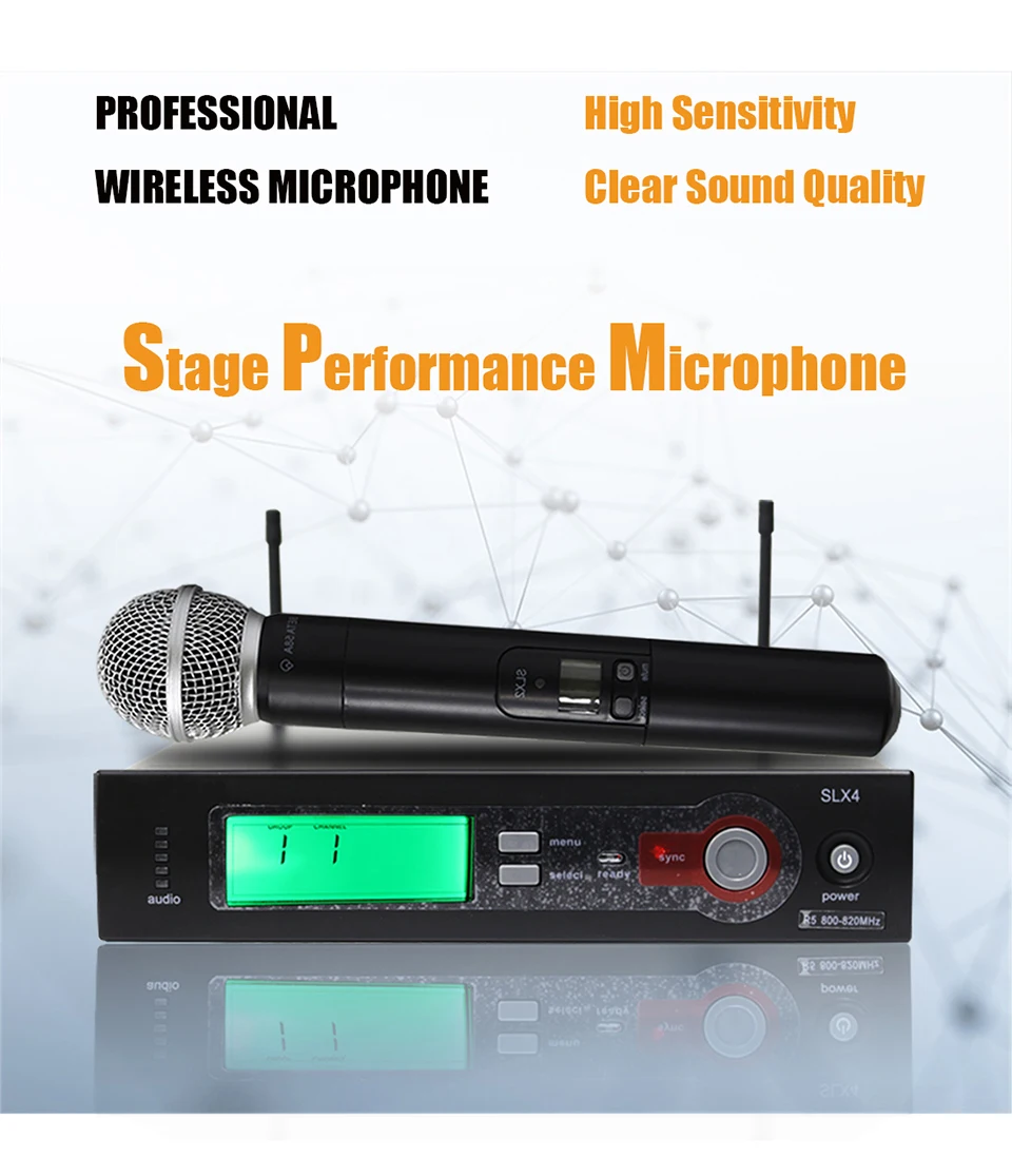 SOM SLX4 высококачественный УВЧ дальний профессиональный беспроводной микрофон домашний KTV Караоке свадебное сценическое пение