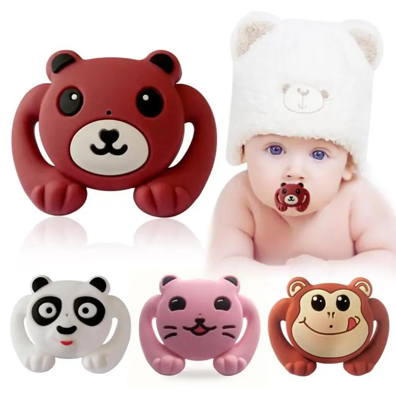 Top Silicone Baby Pacifier Funny animal Design Kids Baby Nipple Dummy Baby Soother Joke Prank Toddler Chupeta Alimentadora B5