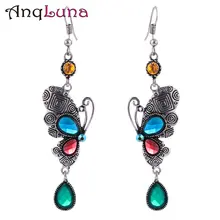 

Bohemia Long Half Butterfly Rhinestone Earrings For Women Vintage Crystal Water Drop Wing Earring Charm Jewelry Gift