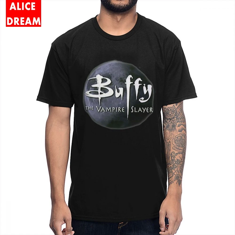 Plus Size T-shirt Great Buffy T Shirt Letter Print Soft Cotton Tee Round Collar Wholesale | Мужская одежда