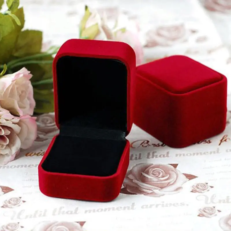 1 шт. высококачественный романтический свадебный бархат кольцо коробка упаковка для украшений кольцо и Подарочная коробка emballage bijoux