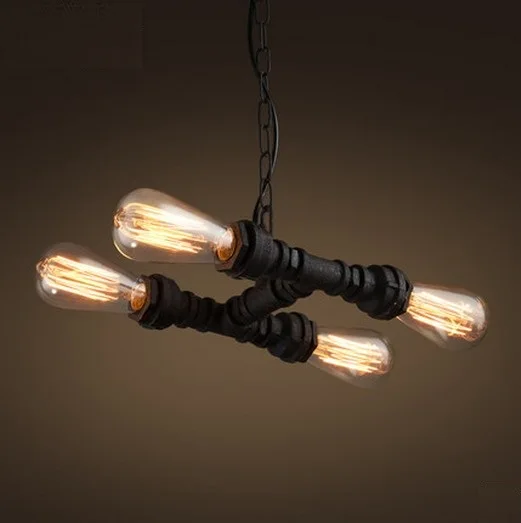 

Nordic Loft Style Water Pipe Lamp Retro Edison Pendant Light Fixtures Vintage Industrial Lighting For Dining Room Lamparas