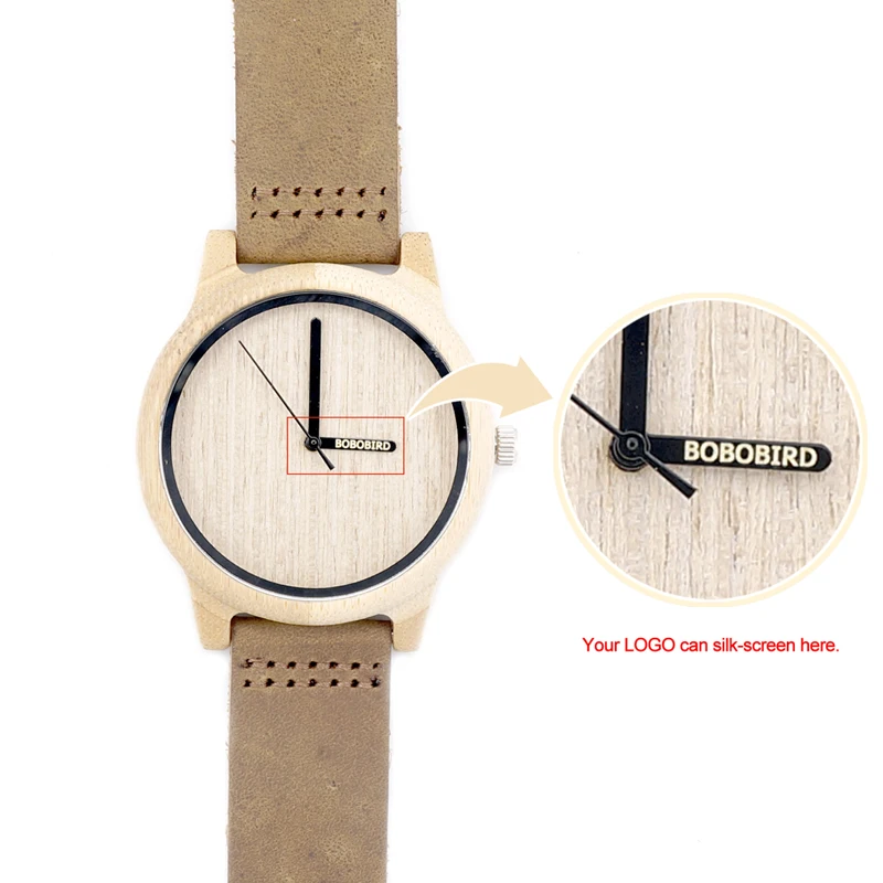 BOBO BIRD Men Watch Wooden Bamboo Wristwatch With Leather Band Sport Quartz Watches in Box Custom logo Drop ship