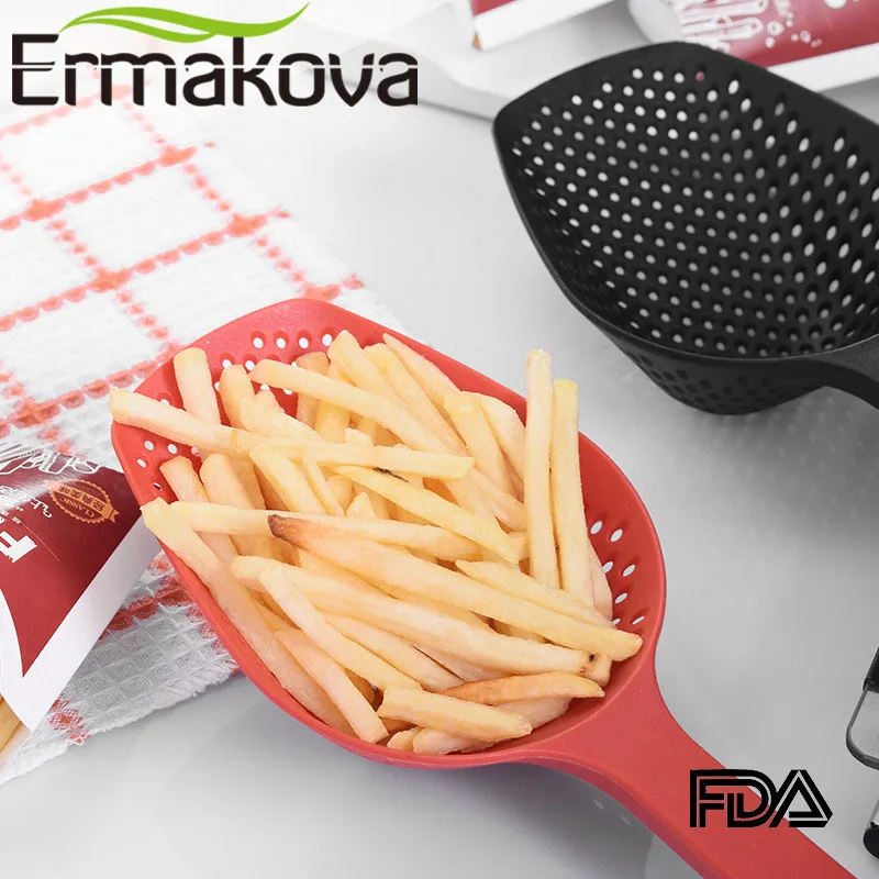 ERMAKOVA Еда Класс нейлоновое сито шумовка термостойкого кухонная лопатка лапша
