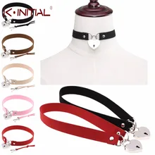 Kinitial Готический Панк Ожерелье Стиль Многоцветный Сердце с Замком Кулон PU Leather Choker Воротник Chocker Ожерелье для Женщин Подарок