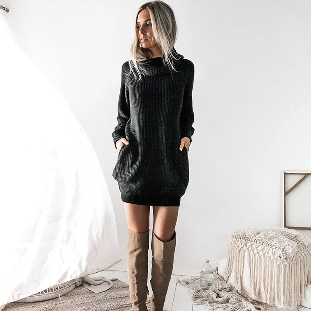ladies knitted jumper dress
