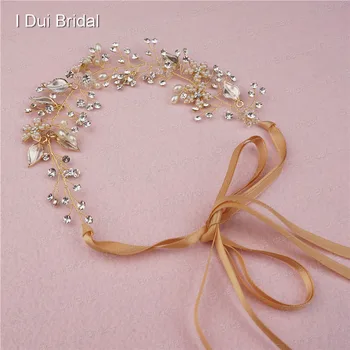 

Crystal Pearl Floral Bridal Headband Handmade Bridal Hat Hair Accessory Headwear