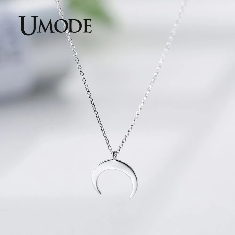 UMODE Fashion Moon 925 Sterling Silver Pendants Necklaces Gifts for Women Chains Cute Romantic Silver 925 Jewelry ULN0395 - Image 2