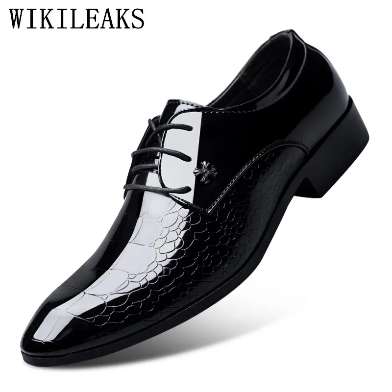 Beste Designer Luxe Merk Oxfords Schoenen Jurk Schoenen Lakleer Croco Kantoor Jurk Schoenen Zapatos Hombre sapato masculino